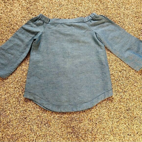 Free People Women’s  Blue Off The Shoulder Chambray Top  Size Extra small - Picture 8 of 14